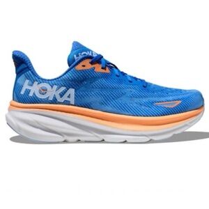Hoka Clifton 9 Running Shoes in Coastal Sky/Orange